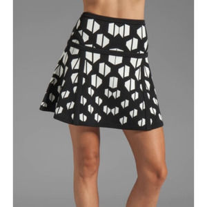 Diane Von Furstenberg Flote Hounds Check Geometric Mini Skirt Size P